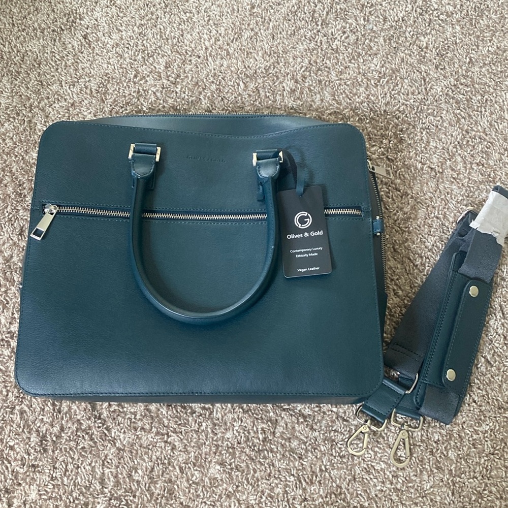 Olives & Gold Vegan Leather work bag